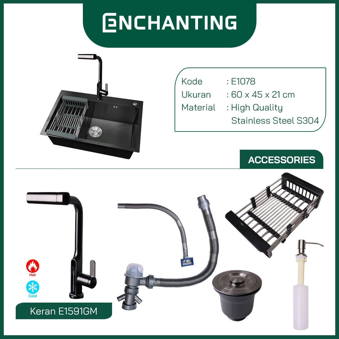 Kitchen Sink SET Dapur/ Bak Cuci Piring Europe Enchanting E1078 Set