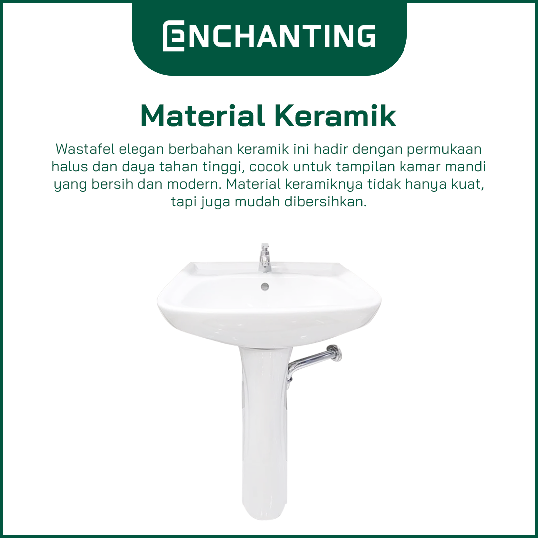 Wastafel Cuci Tangan Keramik Europe Enchanti E1340SET