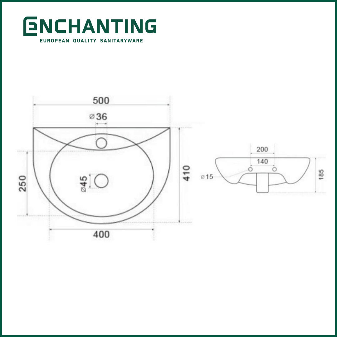 Wastafel Keramik Europe Enchanting E1342