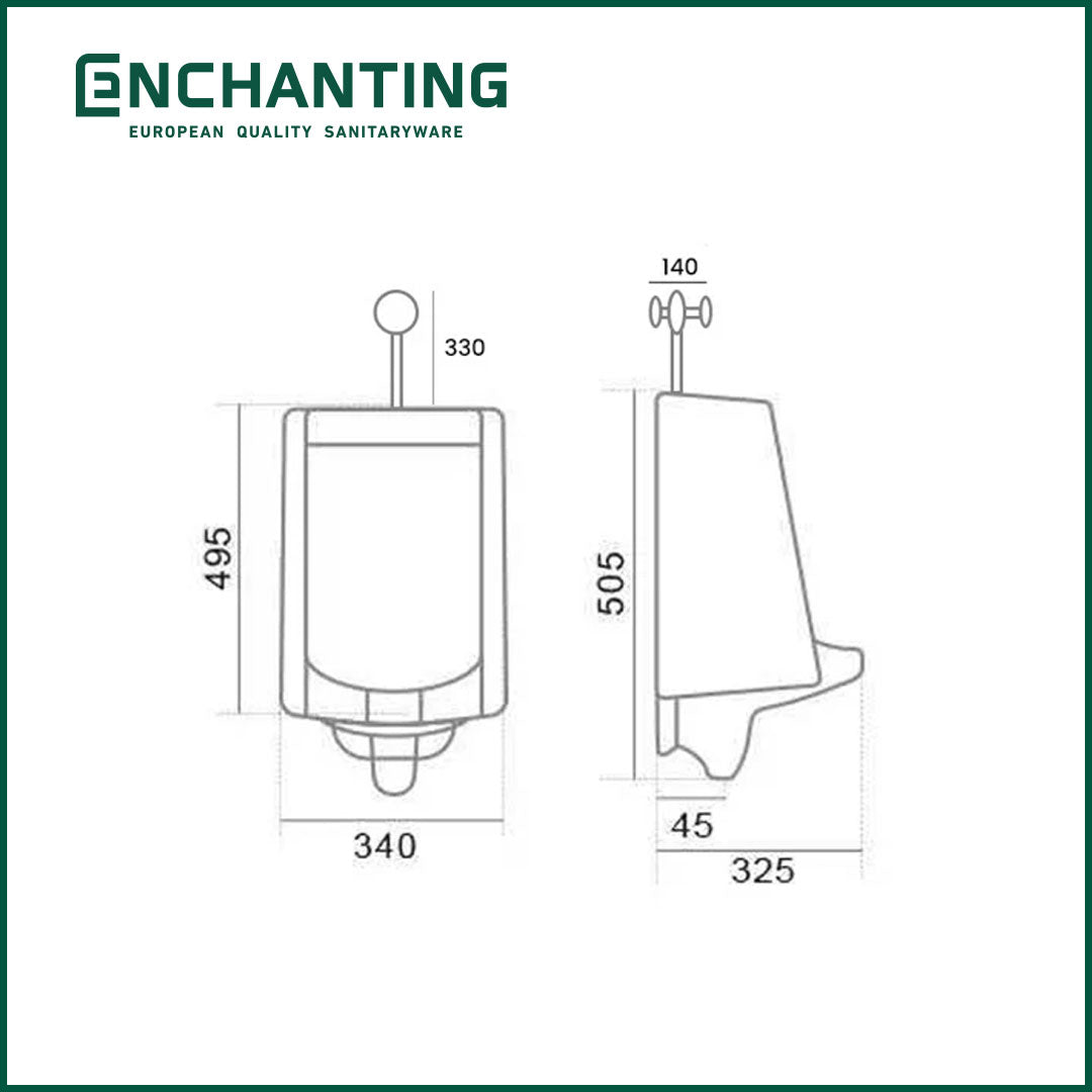 Urinal Toilet Europe Enchanting E1322M+E1537NW