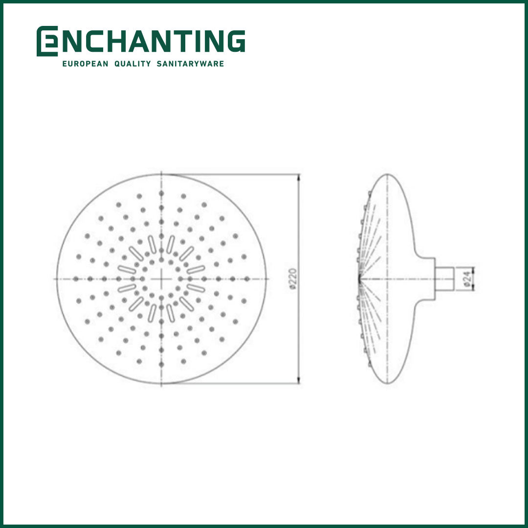 Kepala Shower Mandi Shower Head Europe Enchanting E774+PipaE63