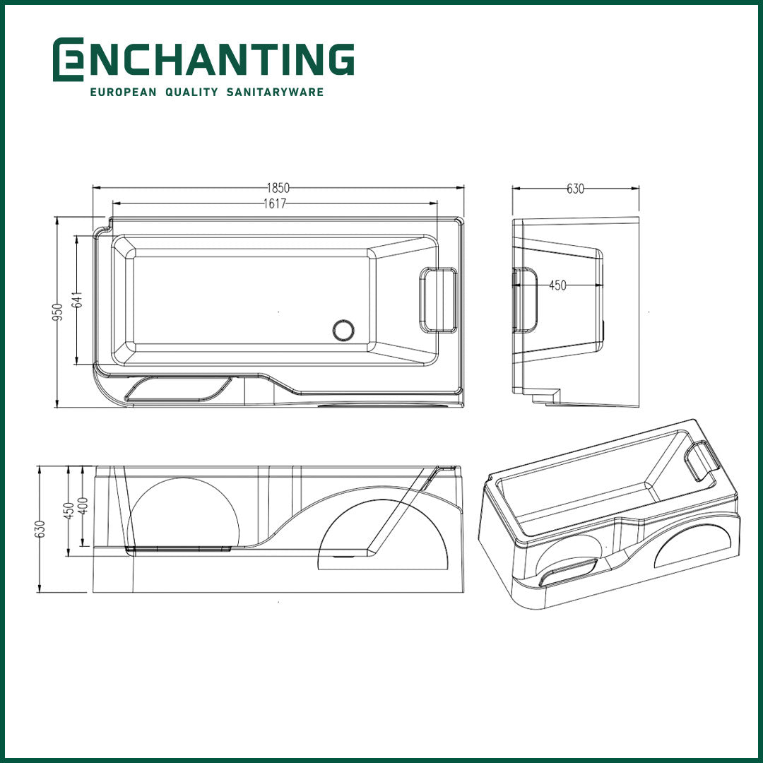 Aesthetic Bathtub Kamar Mandi Europe Enchanting E8617