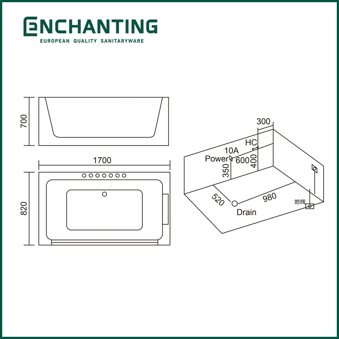 Bathtub Kamar Mandi Premium Europe Enchanting E8618