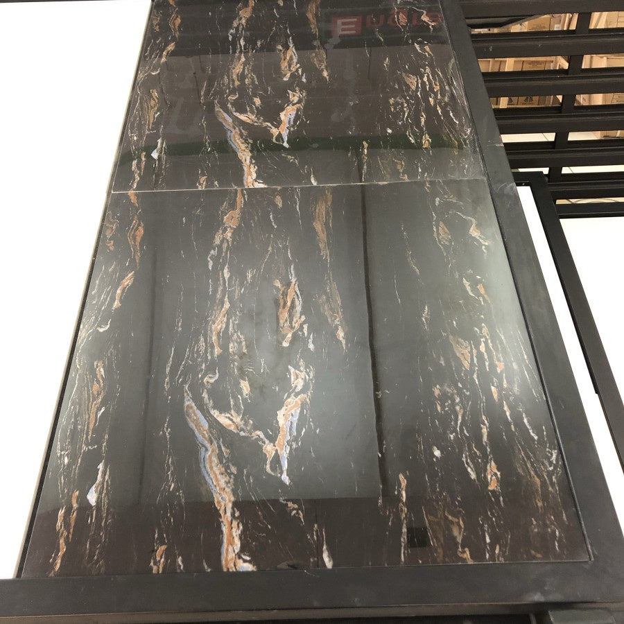 Granite Tile Glazed Polish Engress Black Gold Marble Egp188