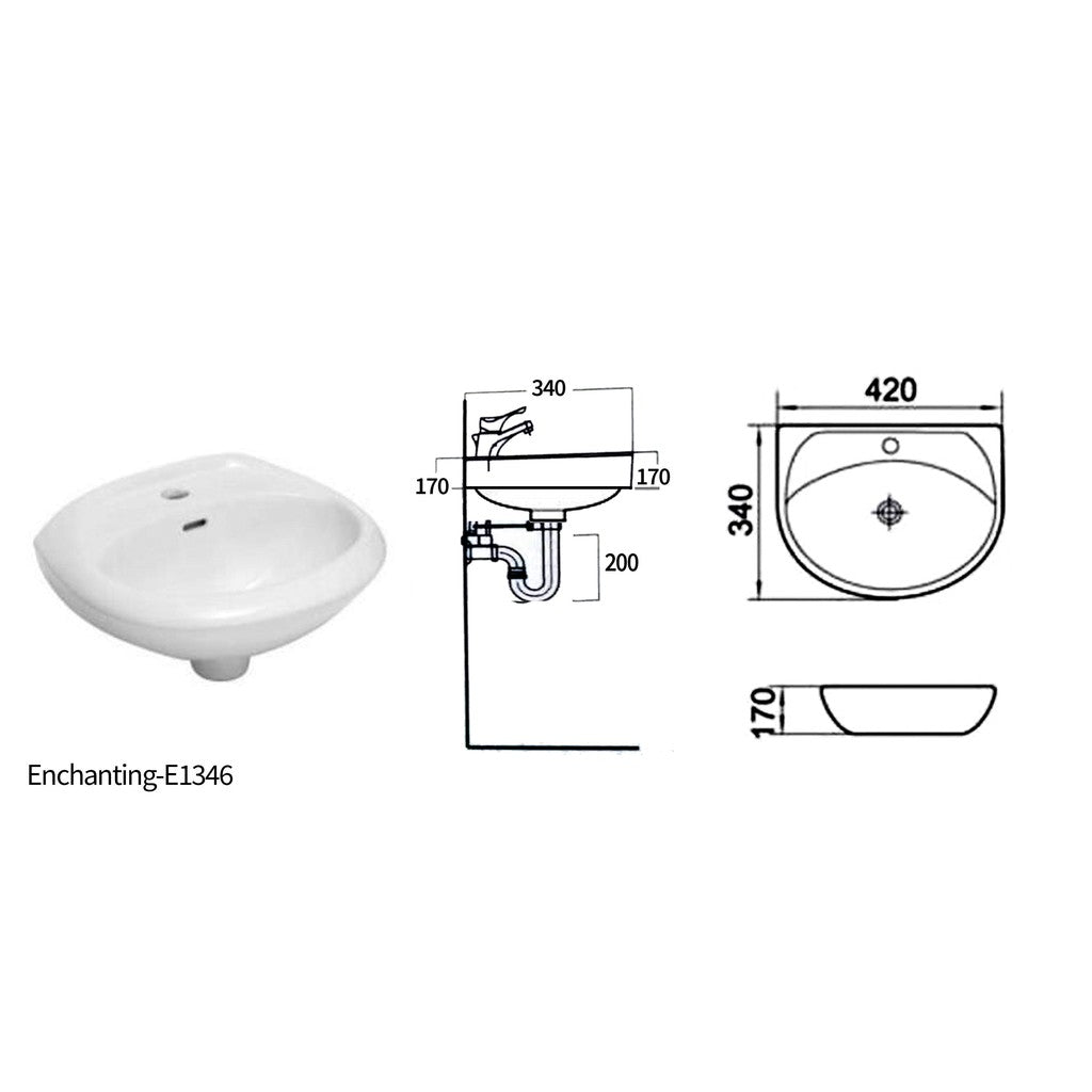 Wastafel Keramik Europe Enchanting E1346