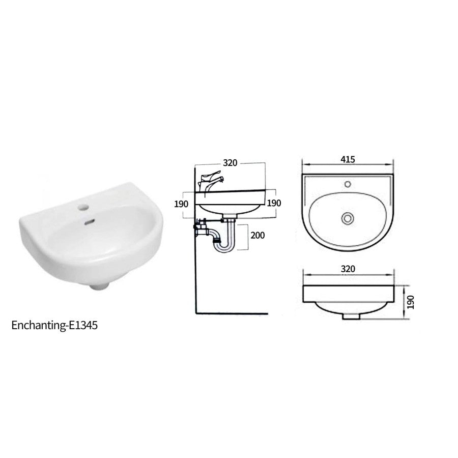 Wastafel Keramik Cuci Tangan Europe Enchanting E1345