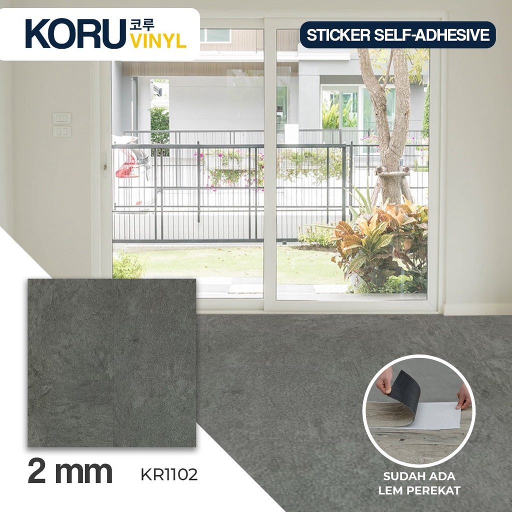 KORU Lantai Vinyl Sticker Premium Motif Batu Korea Parket Stiker (DUS)