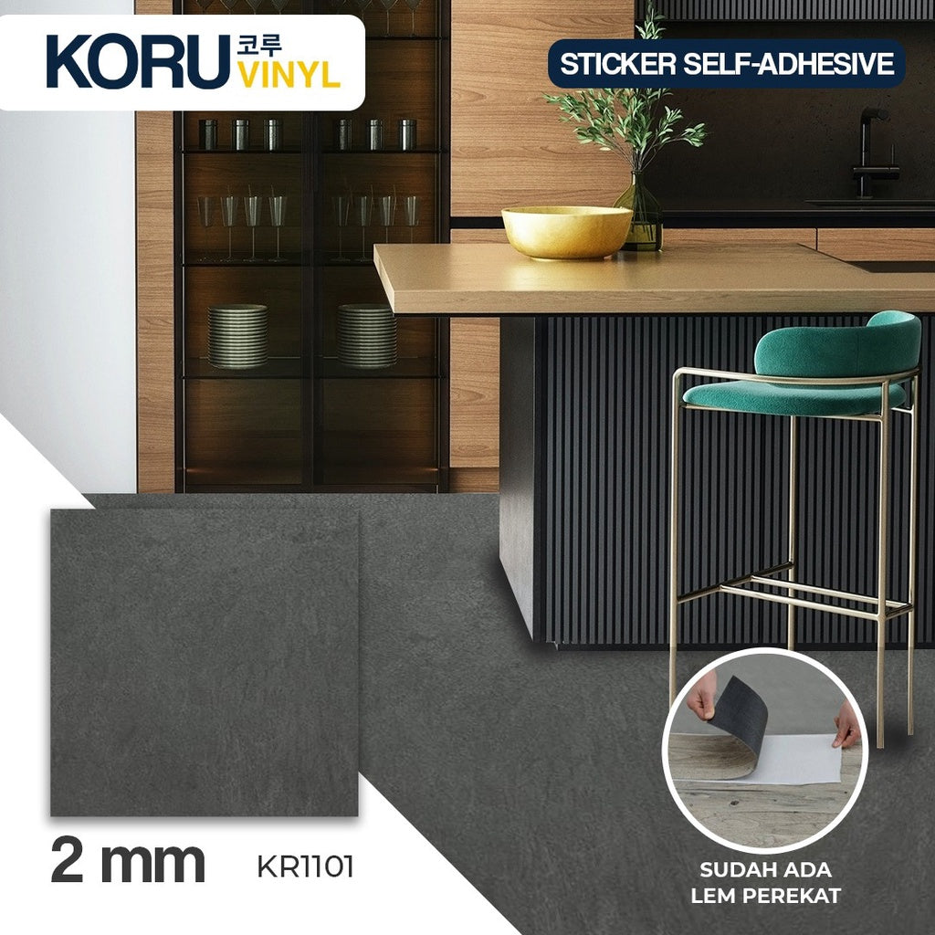 KORU Lantai Vinyl Sticker Premium Motif Batu Korea Parket Stiker (DUS)