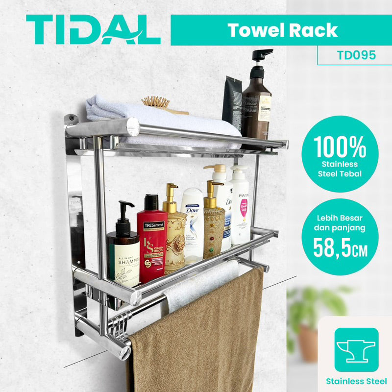 Rak Sabun Handuk Dinding Kamar Mandi Stainless Tidal TD095