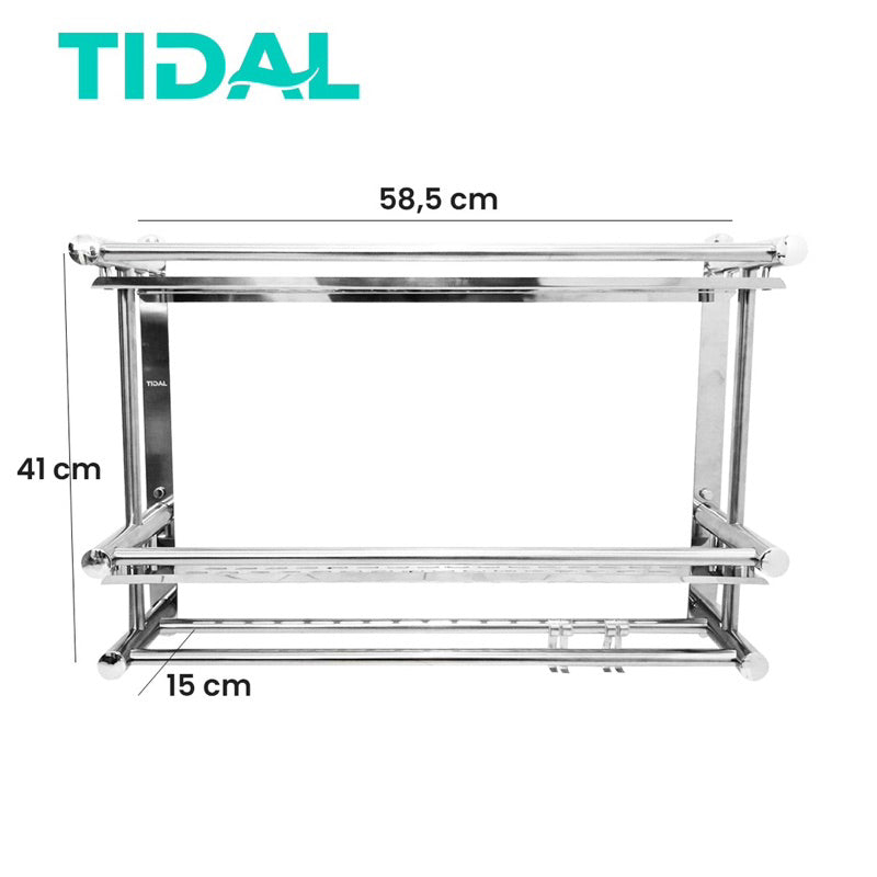 Rak Sabun Handuk Dinding Kamar Mandi Stainless Tidal TD095