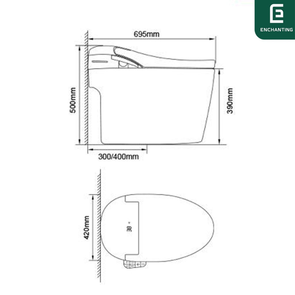 Automatic Smart Toilet/Kloset Luxury Design Europe Enchanting E007N