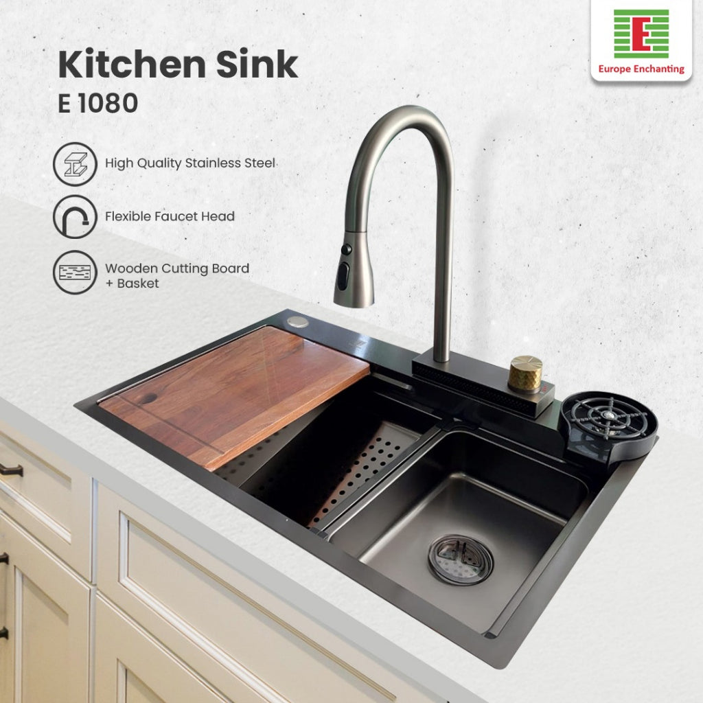 Kitchen Sink Bak Cuci Piring Dapur Stainless Europe Enchanting E1080