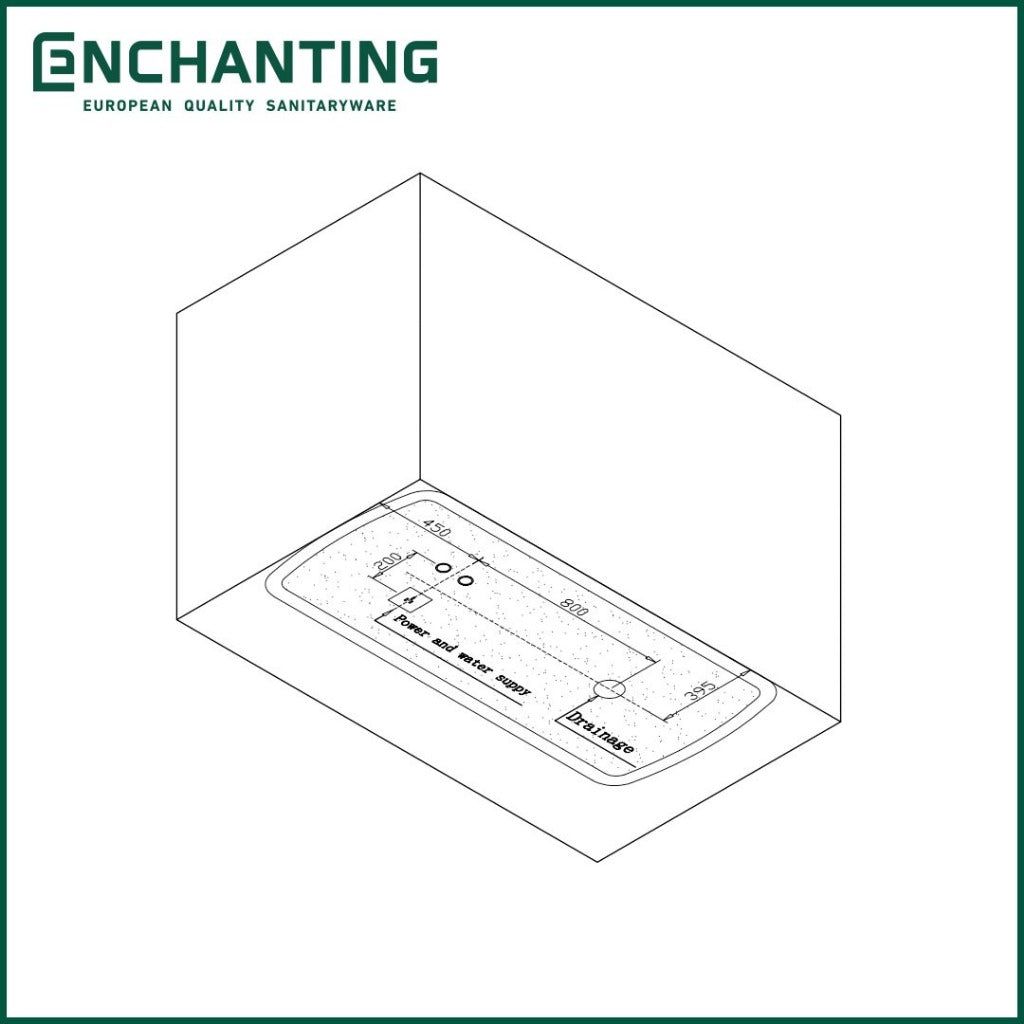 Bathtub Whirlpool Free Standing LED Kamar Mandi Europe Enchanting E8619
