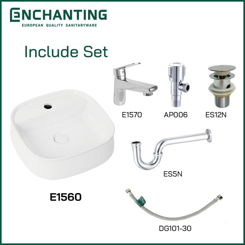 Wastafel Meja Cuci Tangan Keramik Europe Enchanting E1560