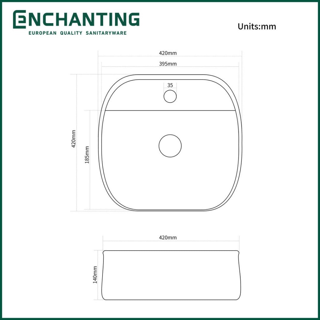 Wastafel Meja Cuci Tangan Keramik Europe Enchanting E1560
