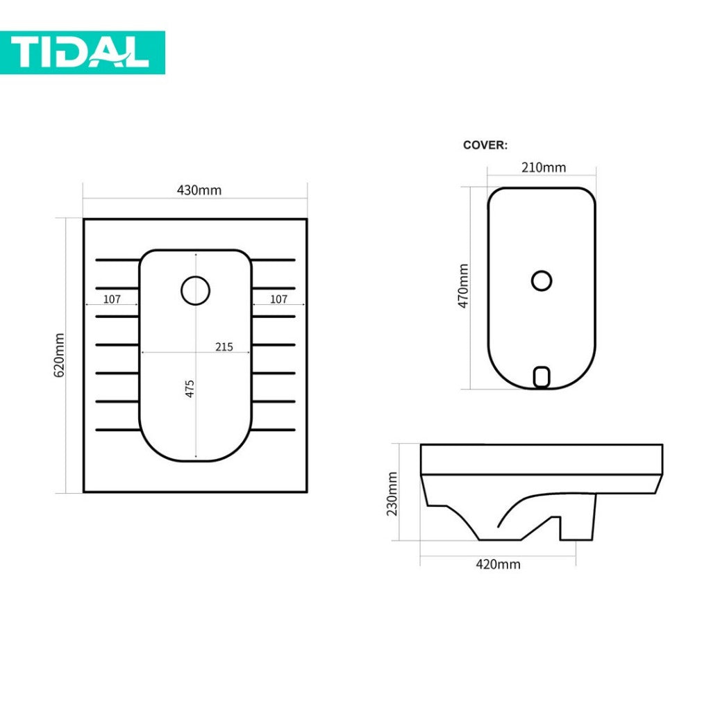 SET Toilet / Kloset Jongkok Tidal TD112/TD131 with Flush