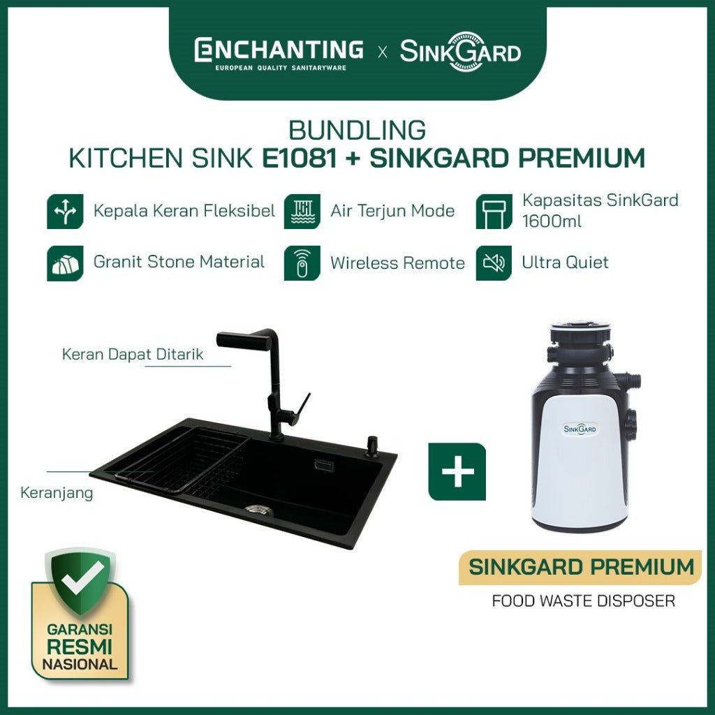 (Exclusive Shopee Collaboration) Enchanting Kitchen SInk Bundle with Food waste Disposer Sinkgard