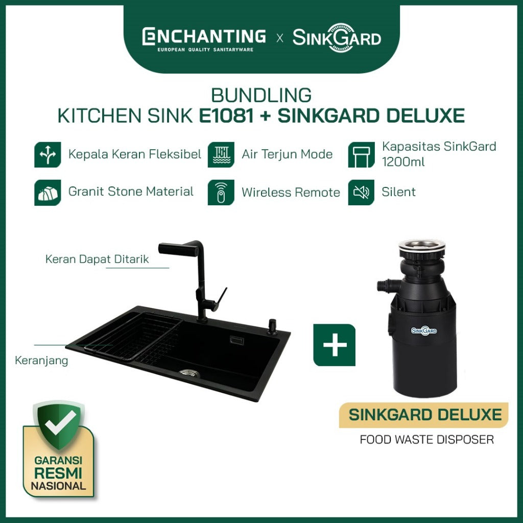 (Exclusive Shopee Collaboration) Enchanting Kitchen SInk Bundle with Food waste Disposer Sinkgard