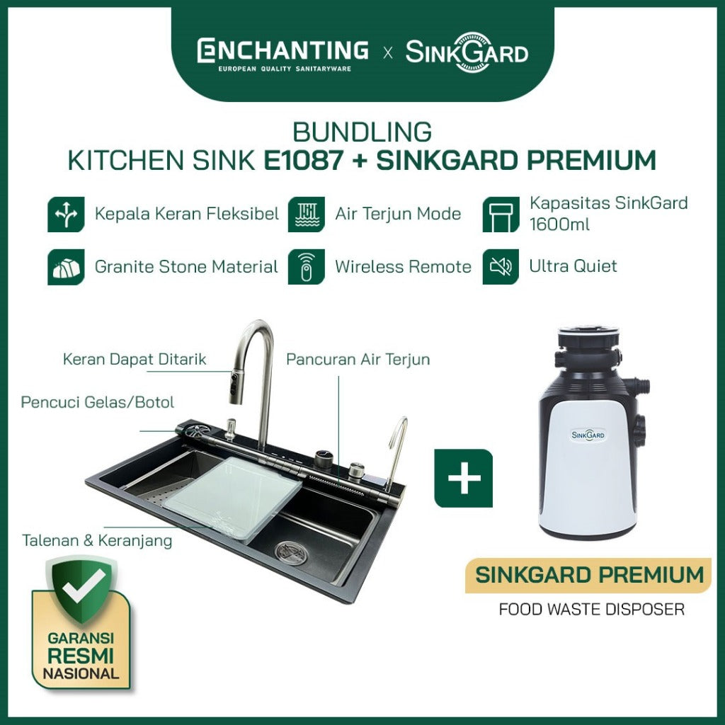 (Exclusive Shopee Collaboration) Enchanting Kitchen SInk Bundle with Food waste Disposer Sinkgard