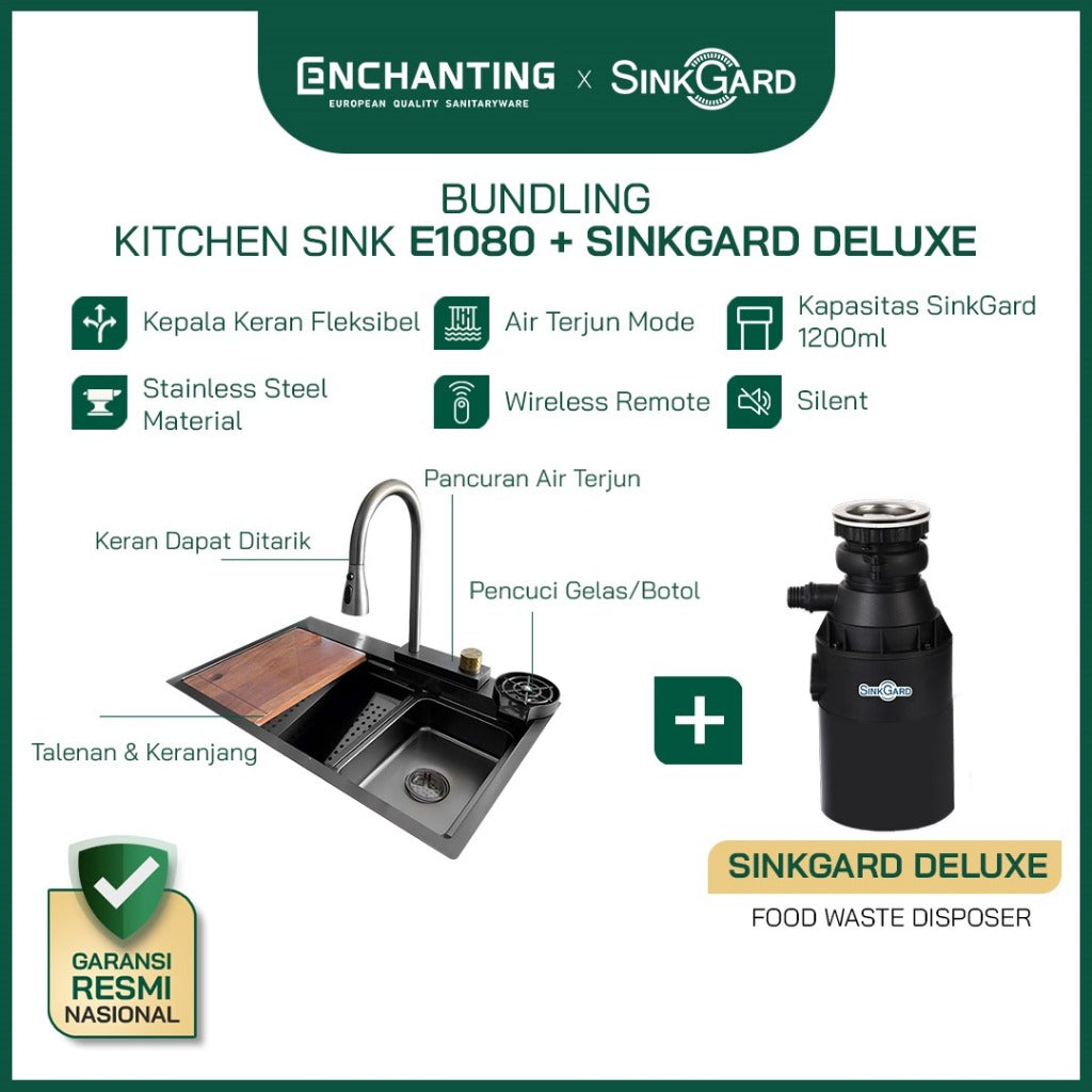 (Exclusive Shopee Collaboration) Enchanting Kitchen SInk Bundle with Food waste Disposer Sinkgard