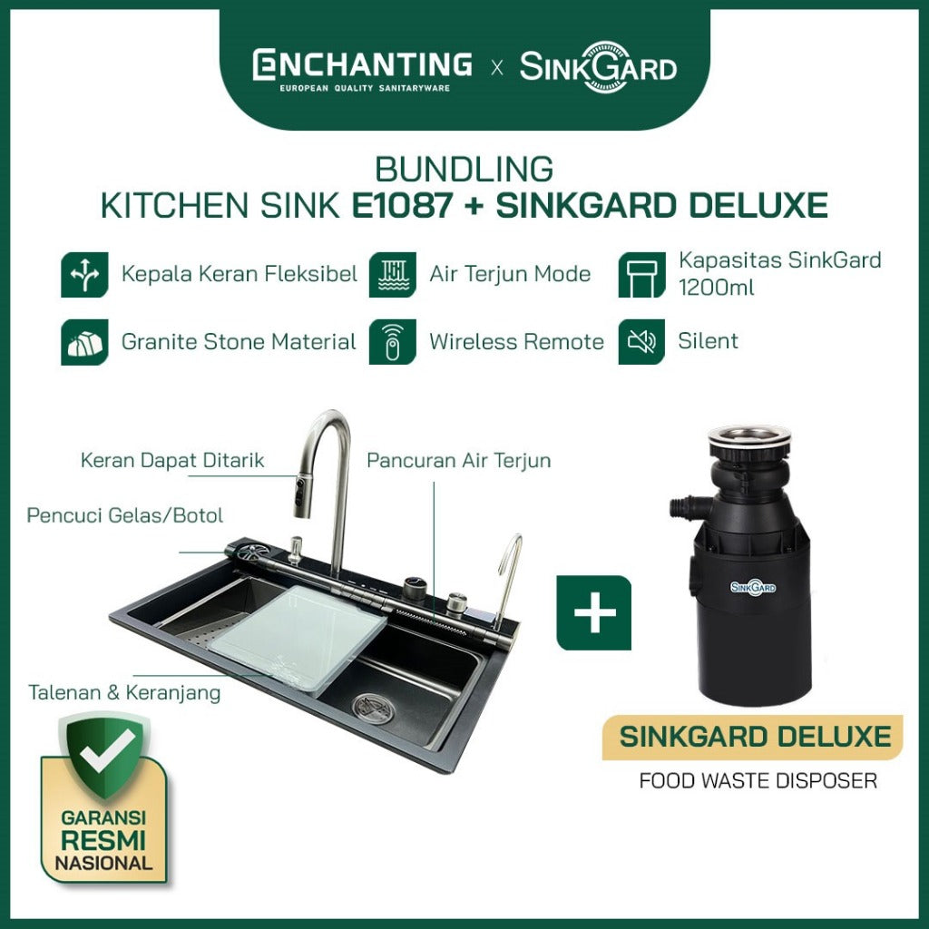 (Exclusive Shopee Collaboration) Enchanting Kitchen SInk Bundle with Food waste Disposer Sinkgard
