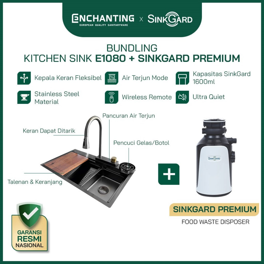 (Exclusive Shopee Collaboration) Enchanting Kitchen SInk Bundle with Food waste Disposer Sinkgard