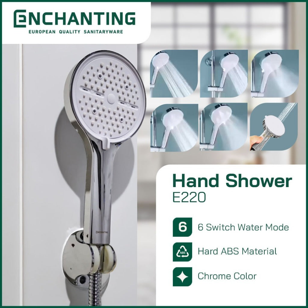 ENCHANTING Hand Shower Kamar Mandi Kepala Shower 6 Mode Air Material ABS E220