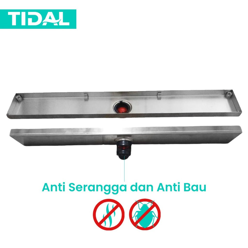 TIDAL Smart Long Floor Drain Saringan Got Stainless Steel Panjang 60cm TD151