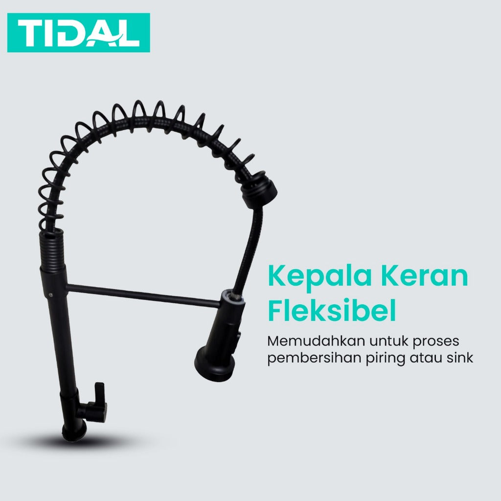 TIDAL Kitchen Faucet / Keran Air Dapur Fleksibel Kran Tanam Dingin Stainless Steel TD149