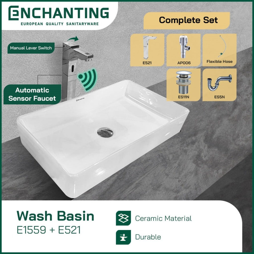 SET Wastafel Cuci Tangan Europe Enchanting E1559 Full Keramik