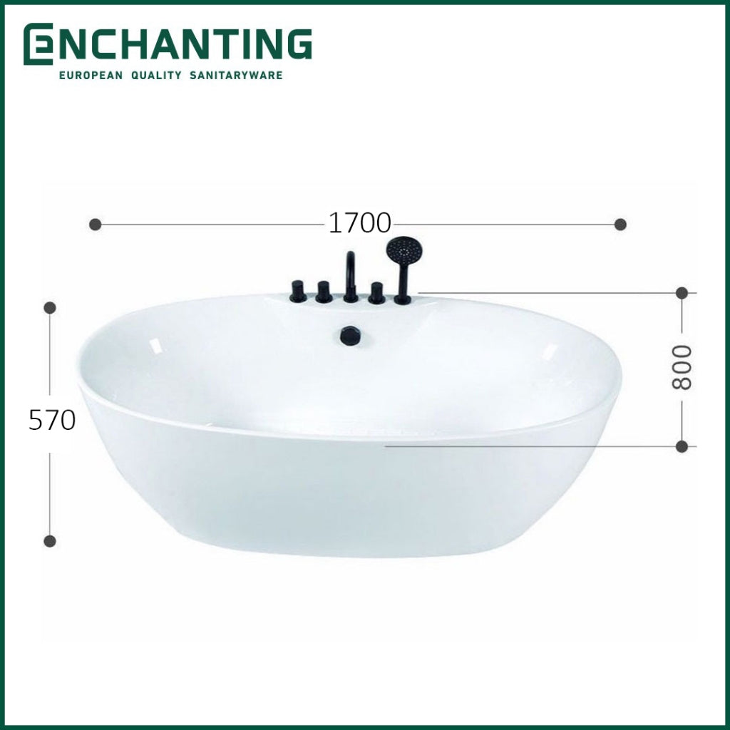 ENCHANTING Bathtub Free Standing Kamar Mandi BathTub Acrylic E8620