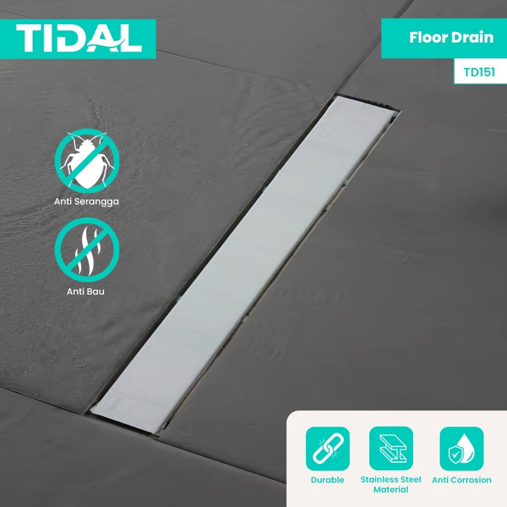 TIDAL Smart Long Floor Drain Saringan Got Stainless Steel Panjang 60cm TD151