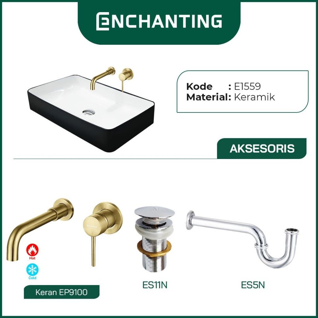SET Wastafel Cuci Tangan Europe Enchanting E1559 Full Keramik
