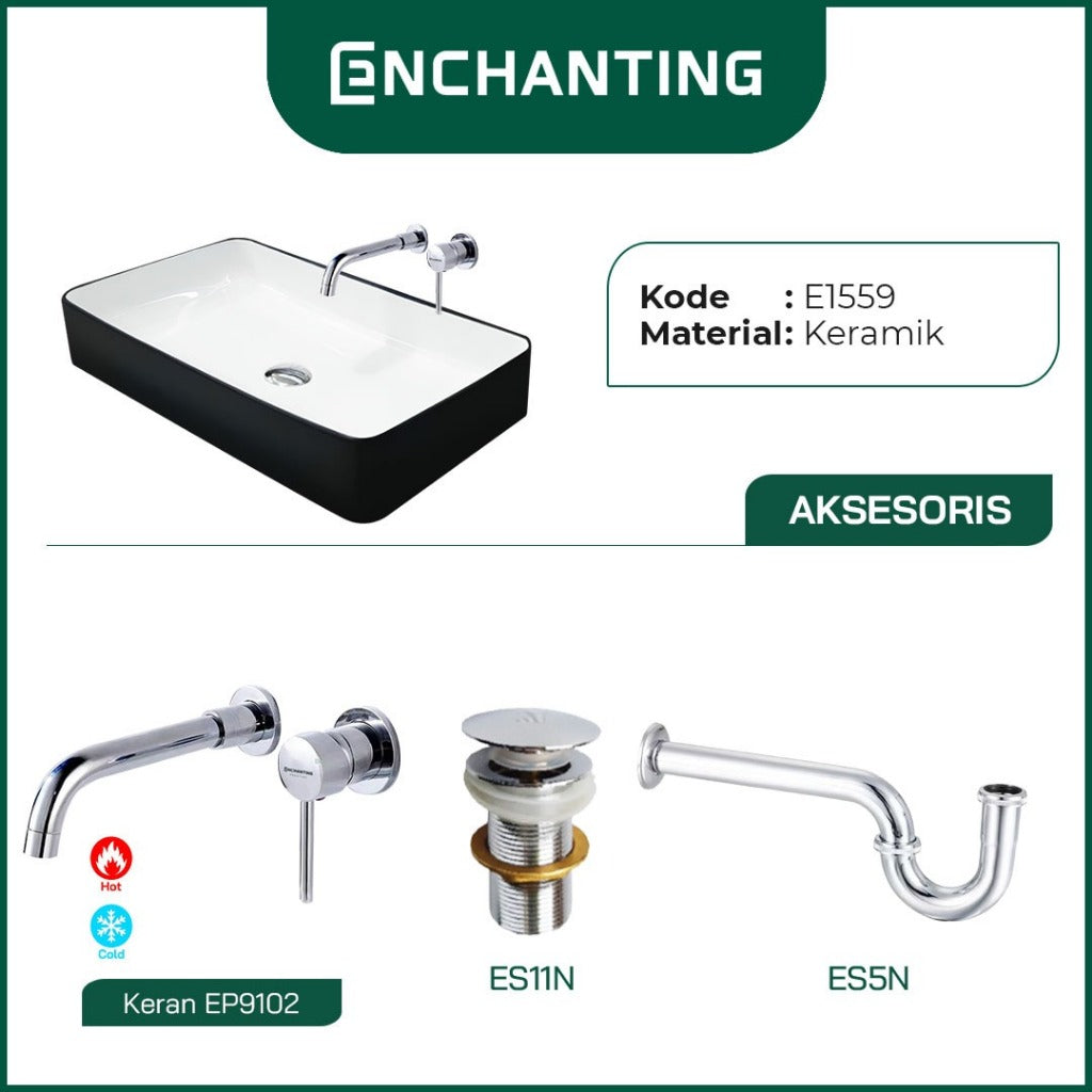 SET Wastafel Cuci Tangan Europe Enchanting E1559 Full Keramik