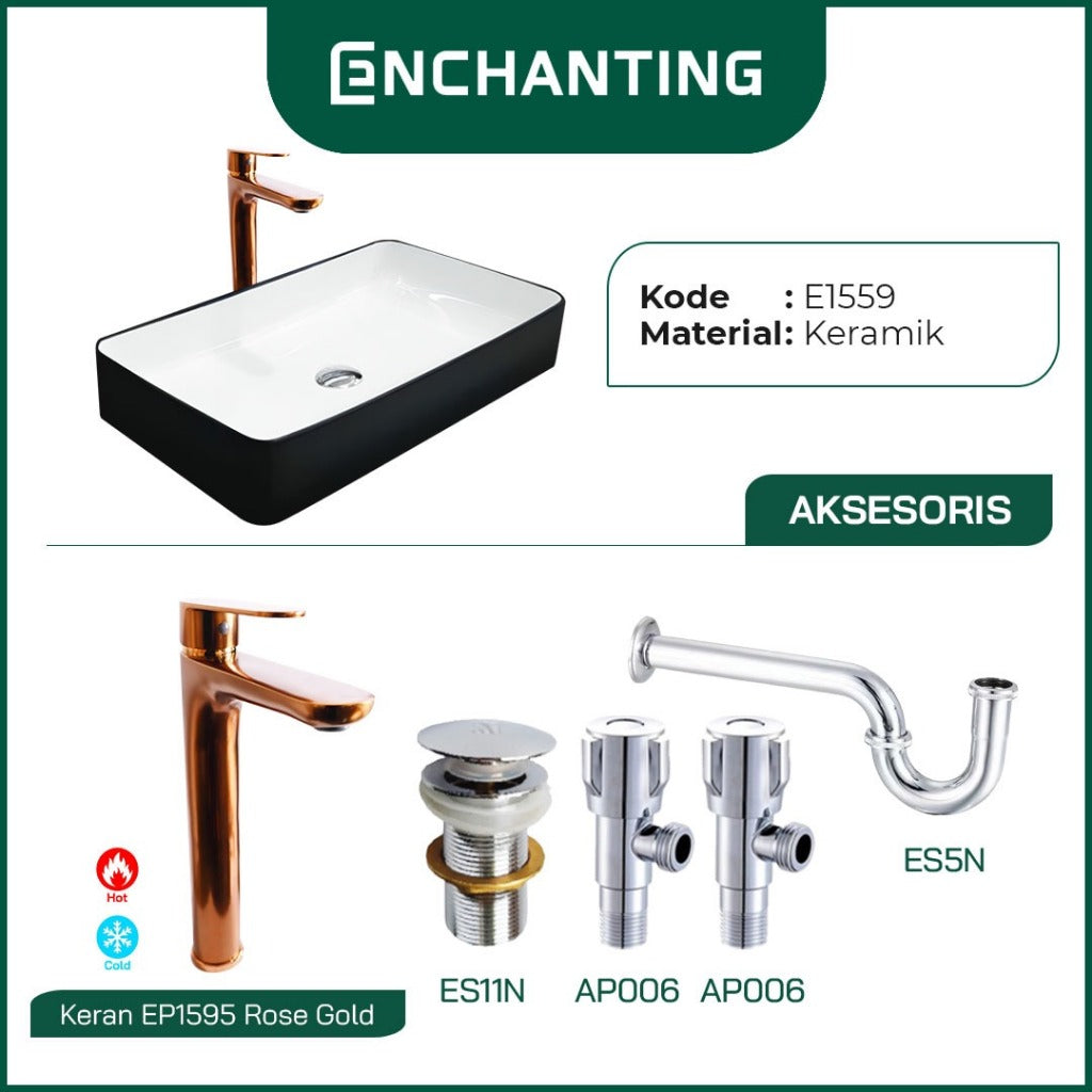 SET Wastafel Cuci Tangan Europe Enchanting E1559 Full Keramik