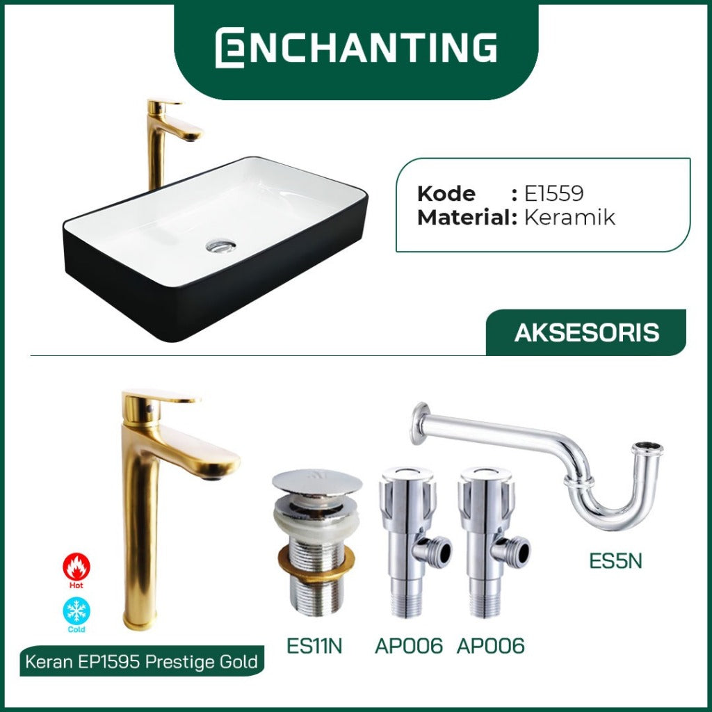 SET Wastafel Cuci Tangan Europe Enchanting E1559 Full Keramik