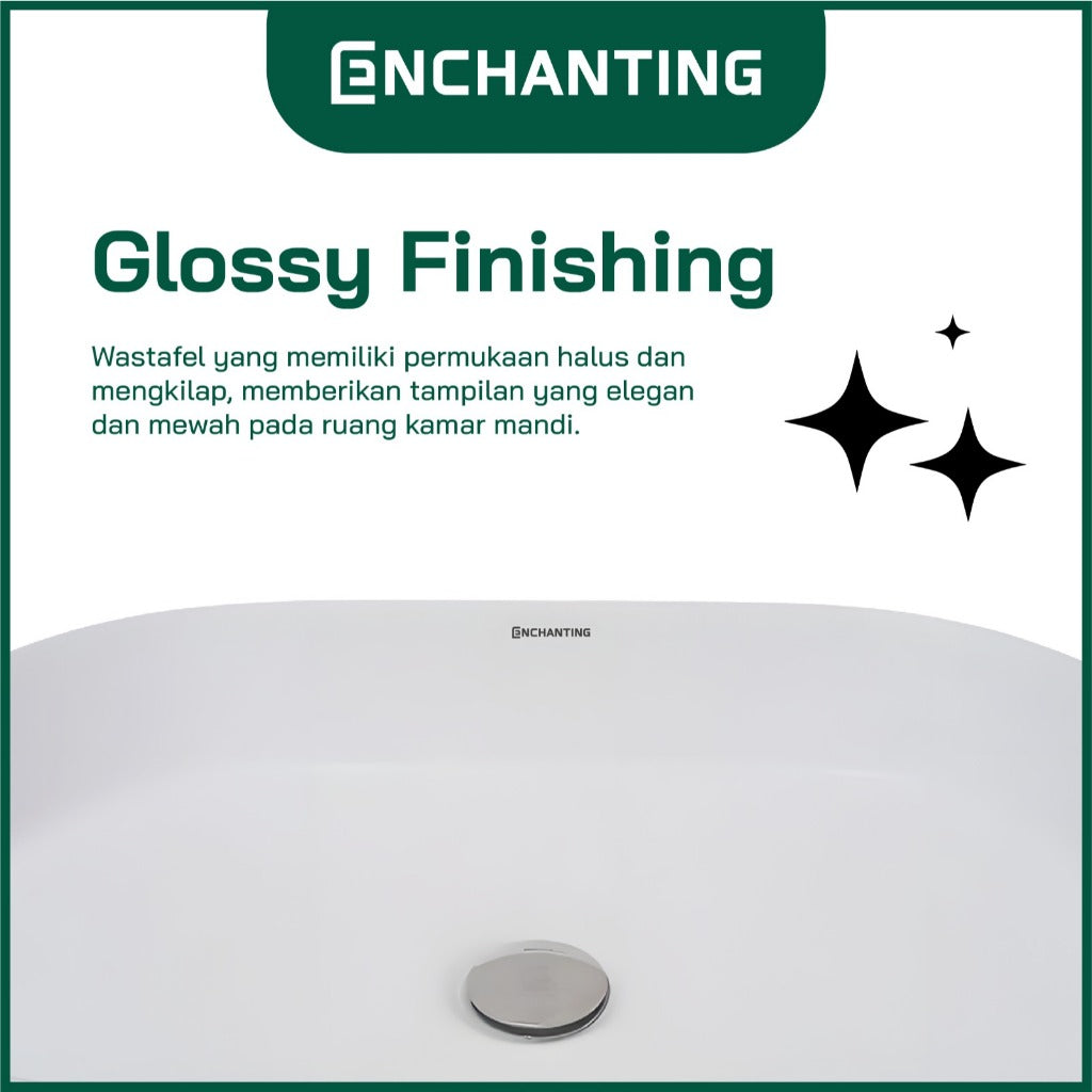 ENCHANTING Wastafel Meja Cuci Tangan Keramik Europe Enchanting E1372