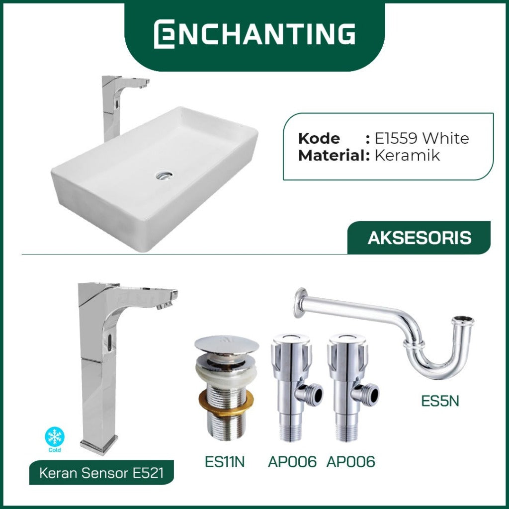 SET Wastafel Cuci Tangan Europe Enchanting E1559 Full Keramik