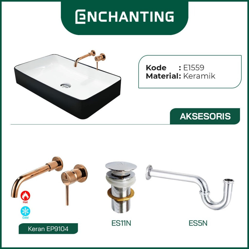 SET Wastafel Cuci Tangan Europe Enchanting E1559 Full Keramik