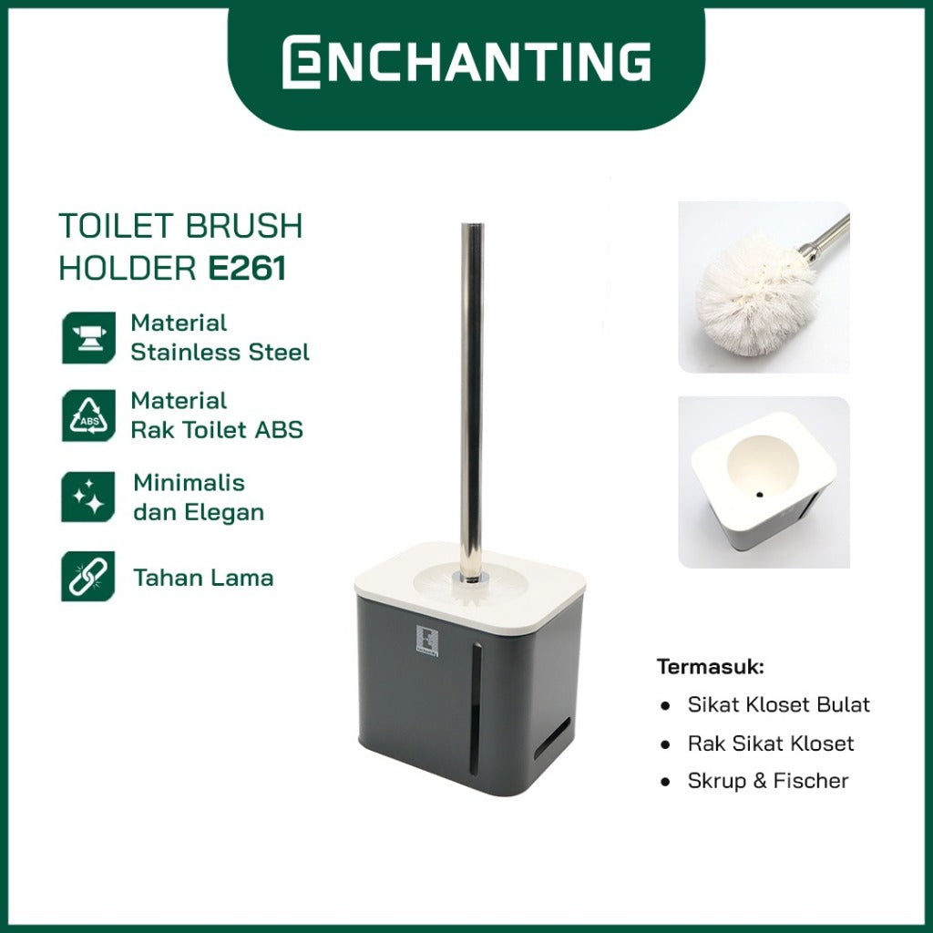 ENCHANTING Toilet Brush Holder Material Holder Stainless Minimalis Tebal Kokoh Europe Enchanting E261