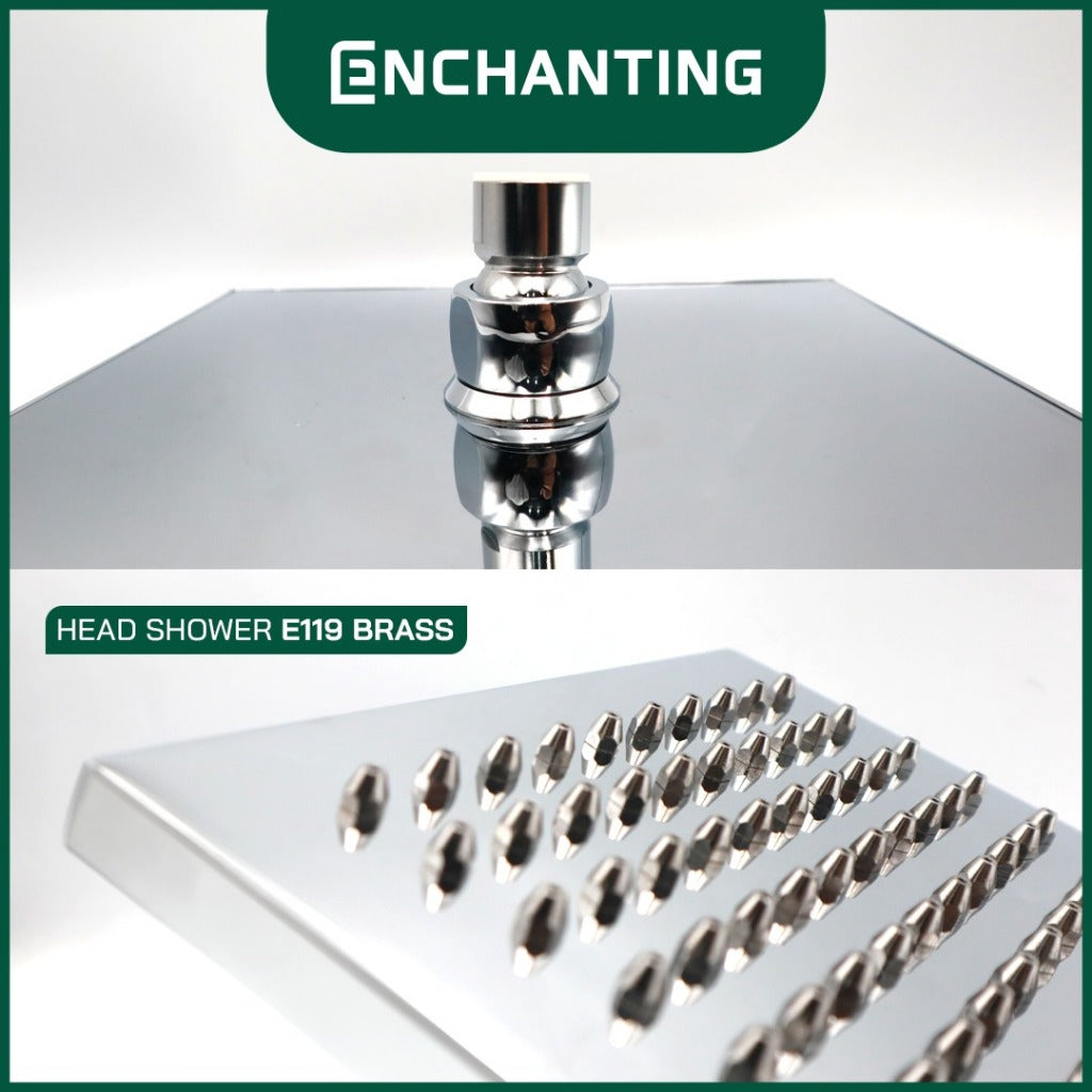 ENCHANTING Head Shower Kran Air Panas Dingin Material Kuningan E119 PVC E119 Brass E119 LED