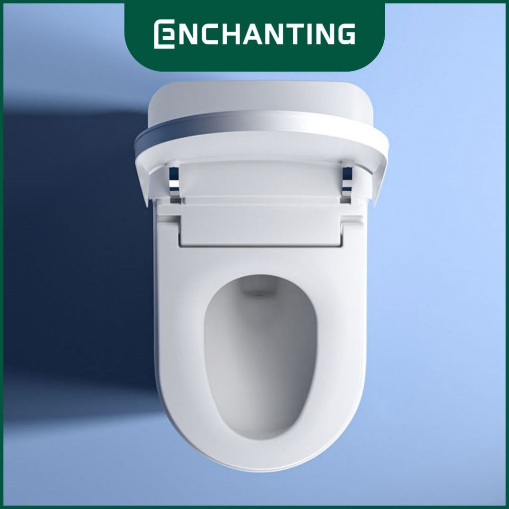 ENCHANTING Smart Toilet/Kloset Tanpa Listrik Duduk Pintar Soft Close Cover Jarak AS 30 cm Automatic White Bergaransi E019