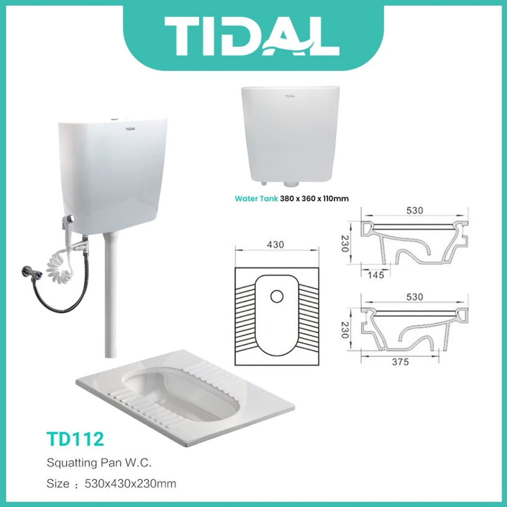 SET Toilet / Kloset Jongkok Tidal TD112/TD131 with Flush