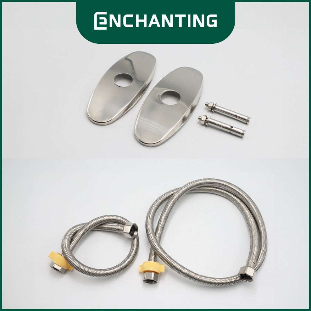 ENCHANTING Keran Air Injak Tanam Dingin Stainless Steel Kran Air Tinggi E669