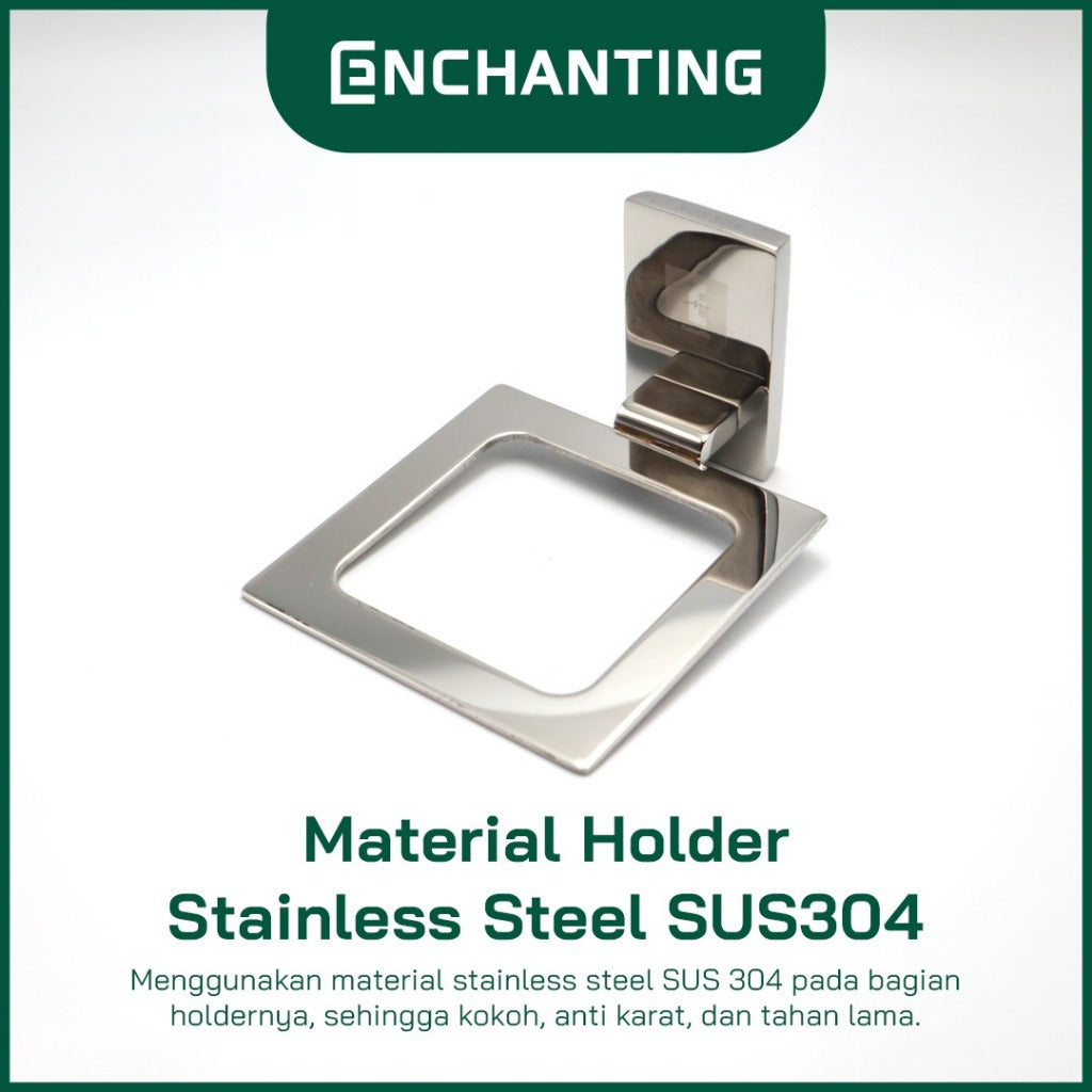 ENCHANTING Toilet Brush Holder Material Holder Stainless Minimalis Tebal Kokoh Europe Enchanting E6022