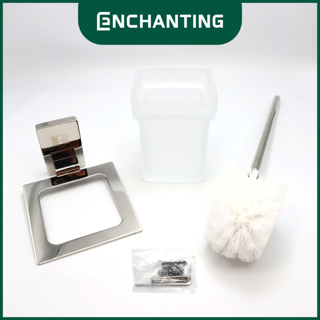 ENCHANTING Toilet Brush Holder Material Holder Stainless Minimalis Tebal Kokoh Europe Enchanting E6022