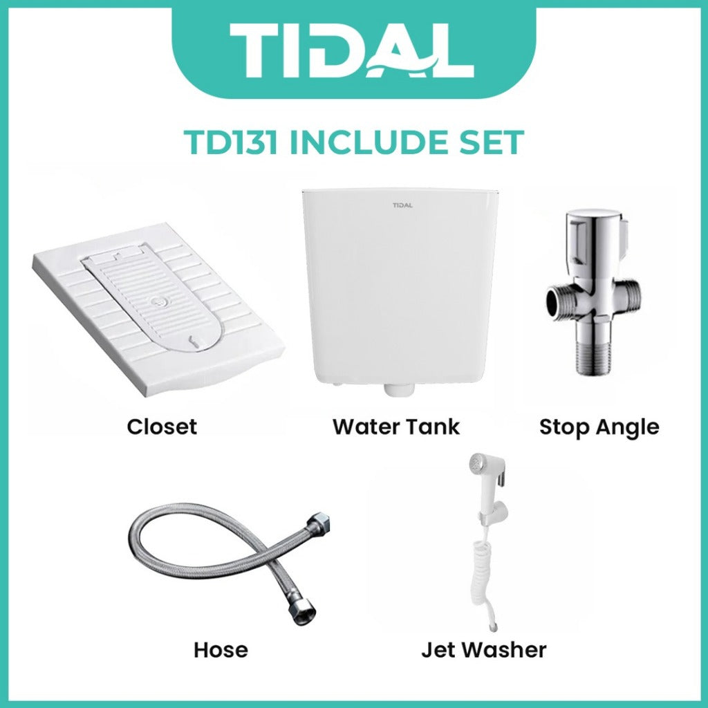 SET Toilet / Kloset Jongkok Tidal TD112/TD131 with Flush