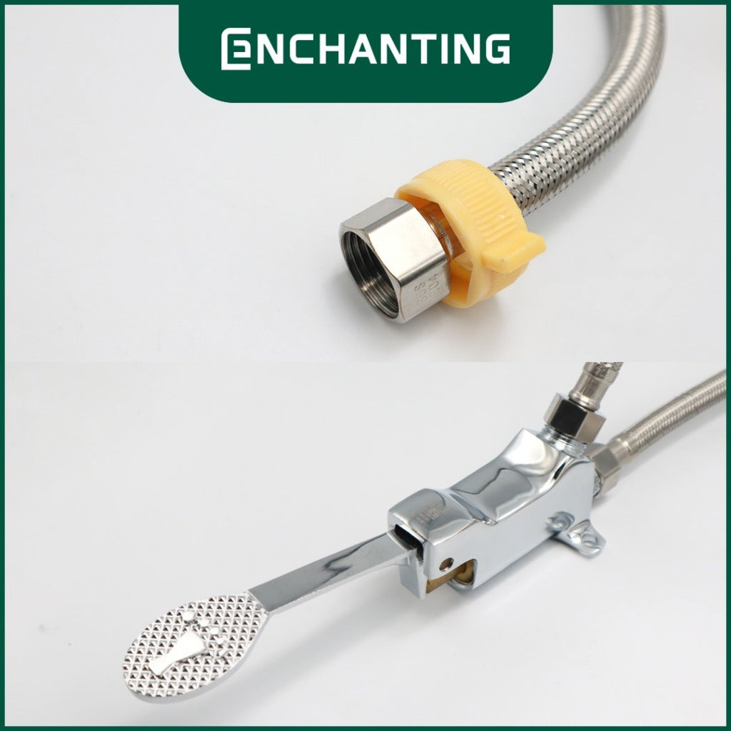 ENCHANTING Keran Air Injak Tanam Dingin Stainless Steel Kran Air Tinggi E669