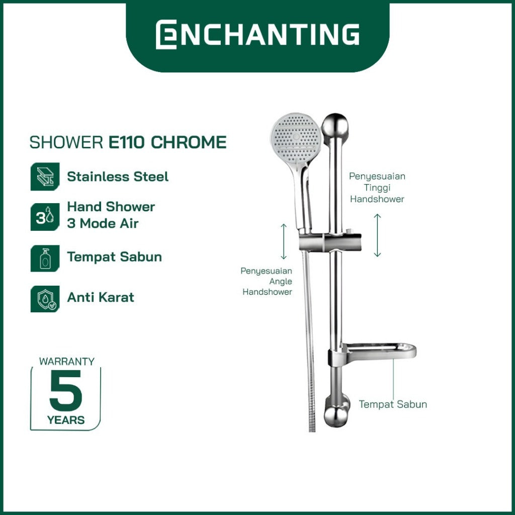 SET Mini Shower Mandi Brass With Chrome Plating Europe Enchanting E110