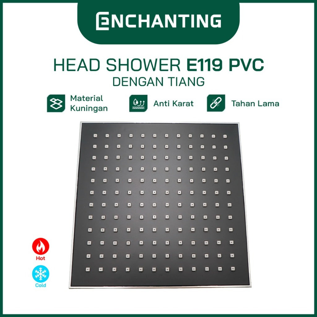 ENCHANTING Head Shower Kran Air Panas Dingin Material Kuningan E119 PVC E119 Brass E119 LED